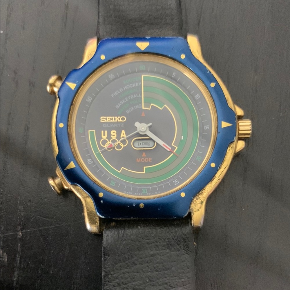 Seiko Blue and Gold Quartz Watch